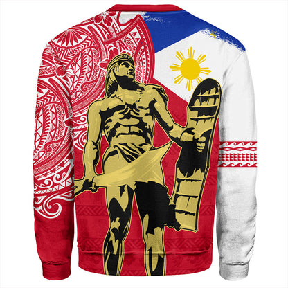 Philippines Filipinos Sweatshirt Tribal Polynesia Flag With Lapu Lapu