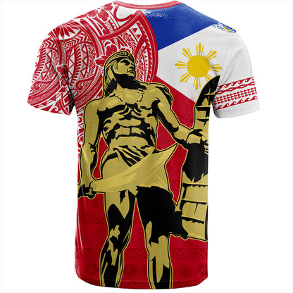 Philippines Filipinos T-Shirt Tribal Polynesia Flag With Lapu Lapu