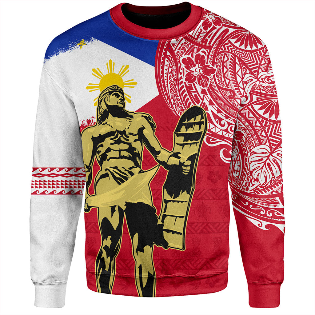 Philippines Filipinos Sweatshirt Tribal Polynesia Flag With Lapu Lapu