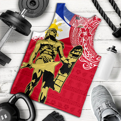 Philippines Filipinos Tank Top Tribal Polynesia Flaag With Lapu Lapu