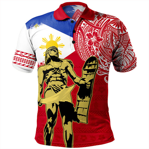 Philippines Filipinos Polo Shirt Tribal Polynesia Flag With Lapu Lapu