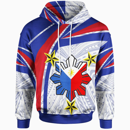 Philippines Hoodie - Polynesian Pattern With Flag