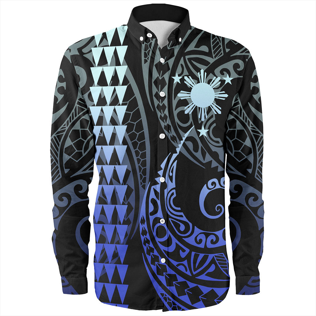 Philippines Filipinos Long Sleeve Shirt Kakau Style