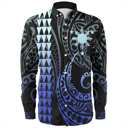 Philippines Filipinos Long Sleeve Shirt Kakau Style