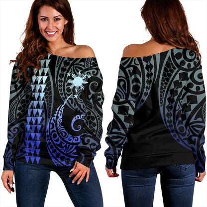 Philippines Filipinos Off Shoulder Sweatshirt Kakau Style