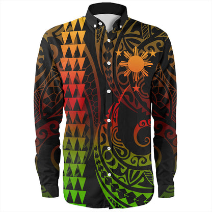 Philippines Filipinos Long Sleeve Shirt Kakau Style