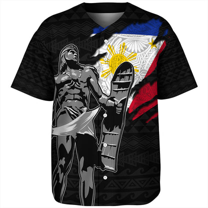Philippines Filipinos Baseball Shirt Tribal Polynesia Lapu Lapu Crack Style