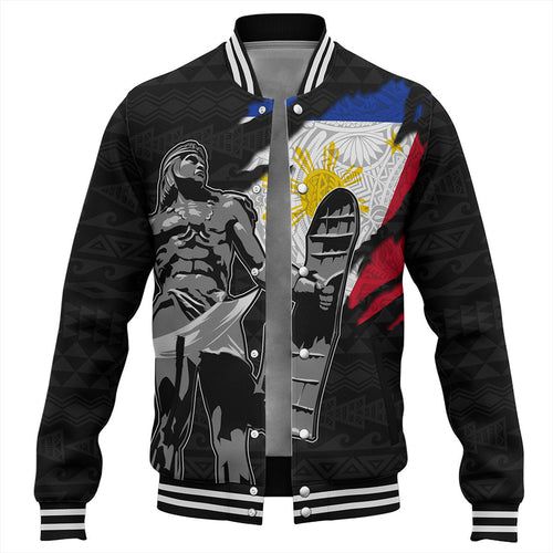 Philippines Filipinos Baseball Jacket Tribal Polynesia Lapu Lapu Crack Style