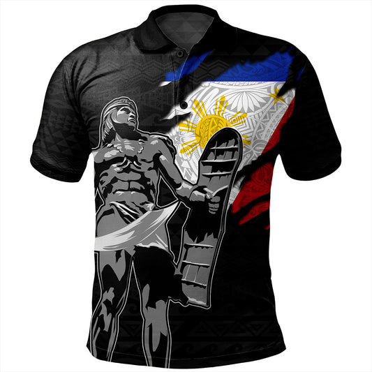 Philippines Filipinos Polo Shirt Tribal Polynesia Lapu Lapu Crack Style