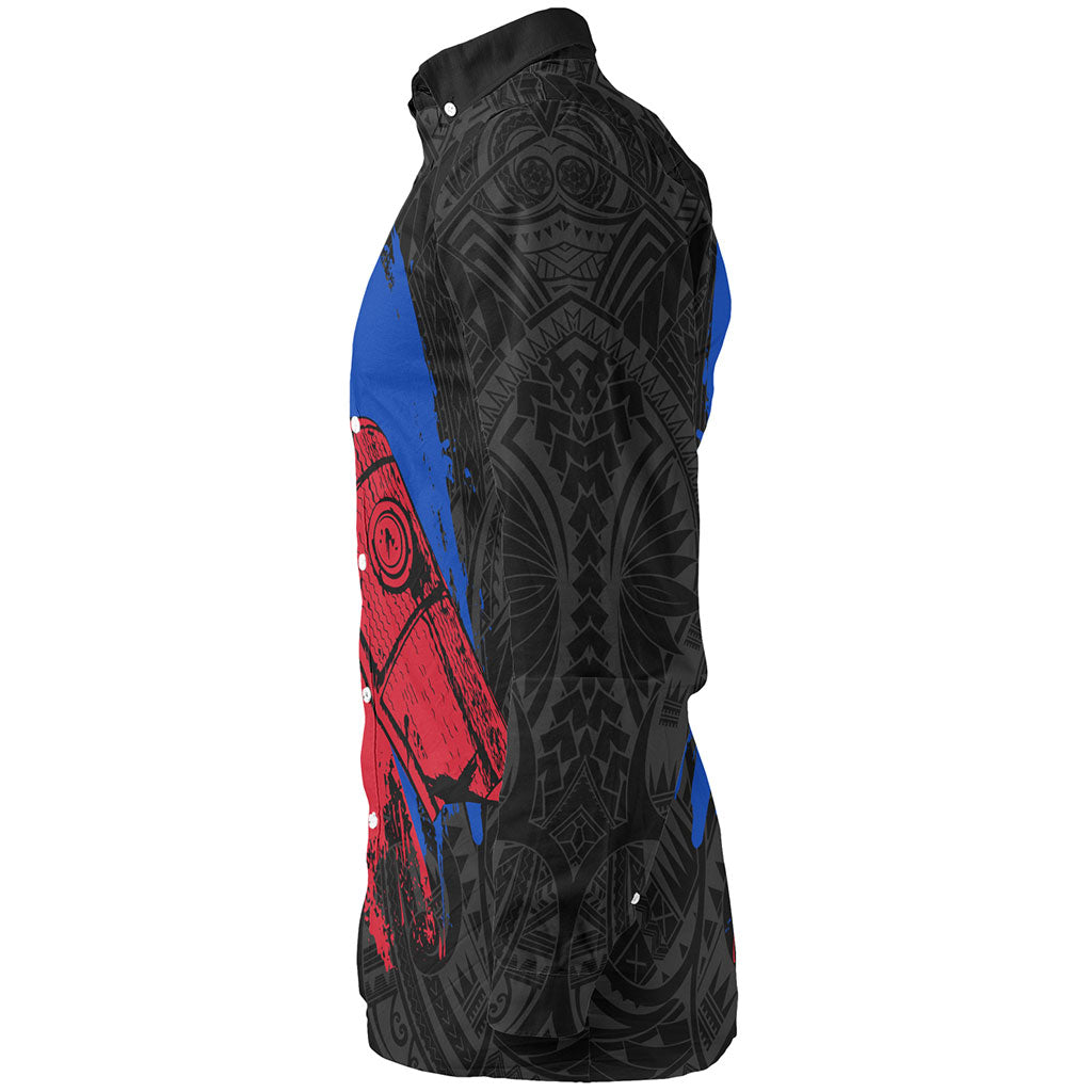 Philippines Filipinos Long Sleeve Shirt Lapu Lapu Warrior Style Flag