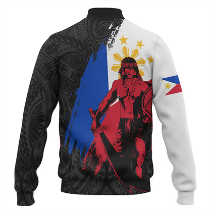 Philippines Filipinos Baseball Jacket Lapu Lapu Warrior Style Flag