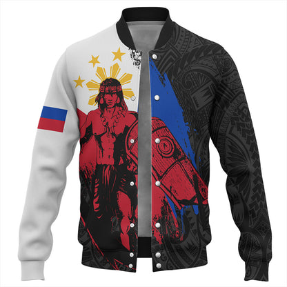 Philippines Filipinos Baseball Jacket Lapu Lapu Warrior Style Flag