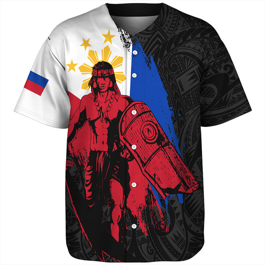 Philippines Filipinos Baseball Shirt Lapu Lapu Warrior Style Flag