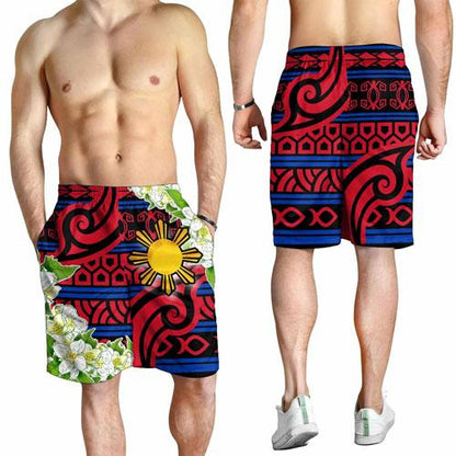 Philippines Men Short - Jasmine Flower Style