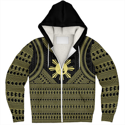 Philippines Filipinos Sherpa Hoodie Tribal Pattern Traditional Style