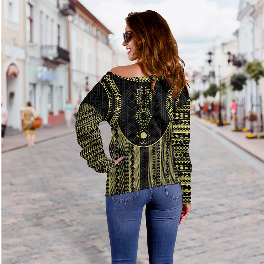 Philippines Filipinos Off Shoulder Sweatshirt Tribal Pattern Traditional Style