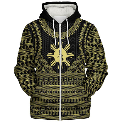 Philippines Filipinos Sherpa Hoodie Tribal Pattern Traditional Style