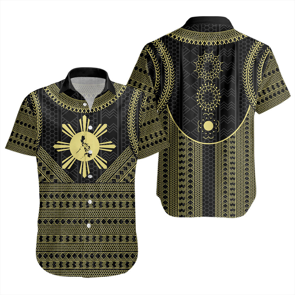 Philippines Filipinos Short Sleeve Shirt Tribal Pattern Traditional Style