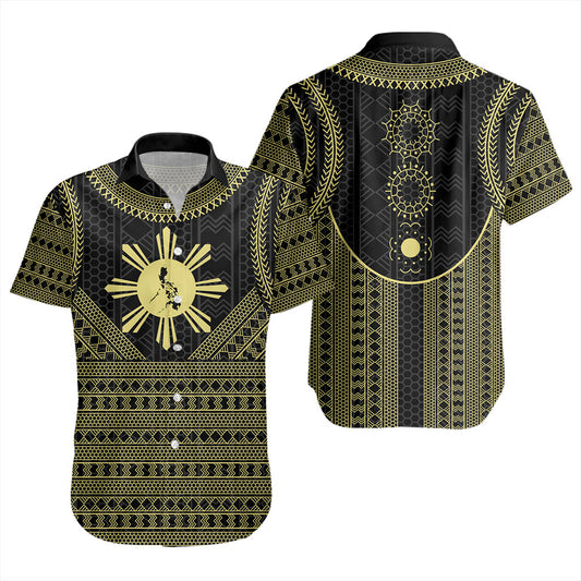 Philippines Filipinos Short Sleeve Shirt Tribal Pattern Traditional Style