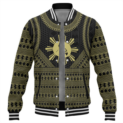 Philippines Filipinos Baseball Jacket Tribal Pattern Traditional Style