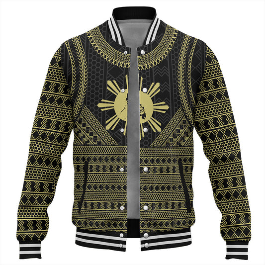Philippines Filipinos Baseball Jacket Tribal Pattern Traditional Style