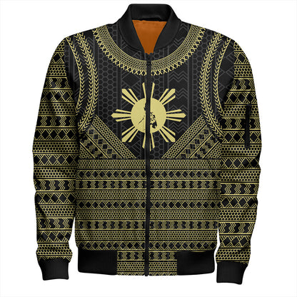 Philippines Filipinos Bomber Jacket Tribal Pattern Traditional Style