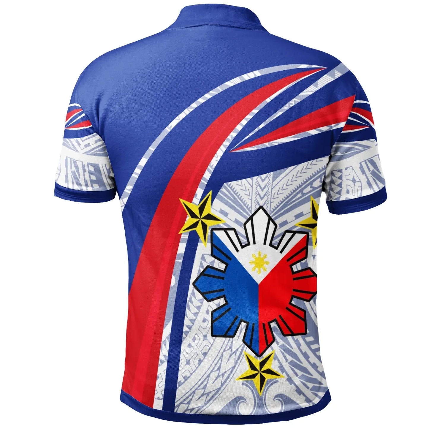 Philippines Polo Shirt - Polynesian Pattern With Flag