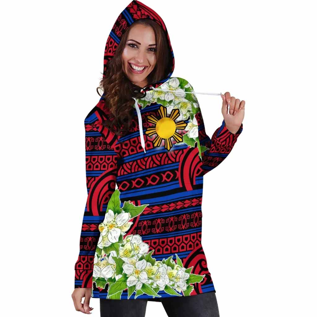 Philippines Polynesian Hoodie Dress - Jasmine Flower Style