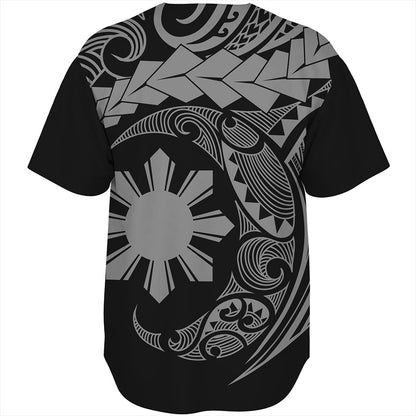Philippines Filipinos Baseball Shirt Polynesian Tribal Half Circle