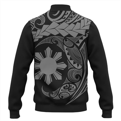 Philippines Filipinos Baseball Jacket Polynesian Tribal Half Circle