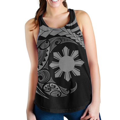 Philippines Filipinos Women Tank Polynesian Tribal Half Circle