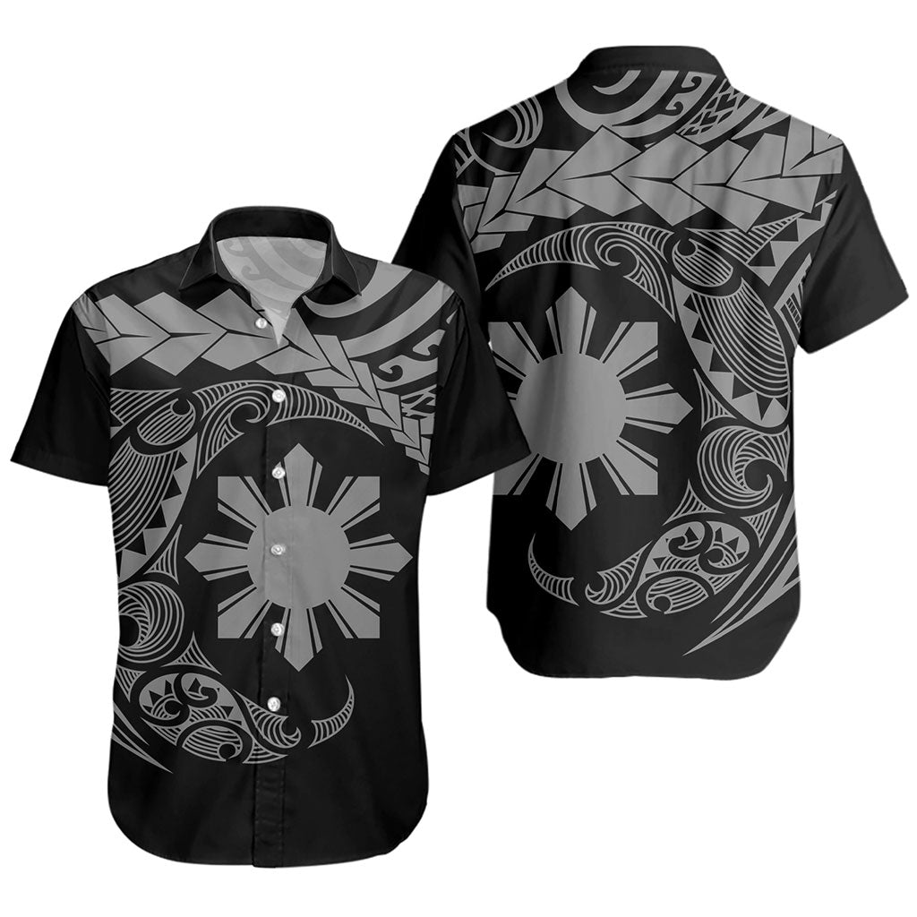 Philippines Filipinos Short Sleeve Shirt Polynesian Tribal Half Circle