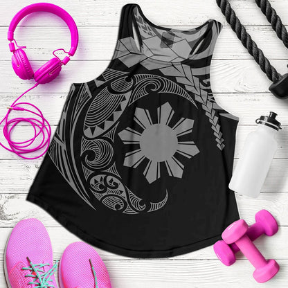 Philippines Filipinos Women Tank Polynesian Tribal Half Circle