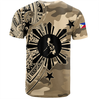 Philippines Filipinos T-Shirt Tribal Tattoo With Camouflage Pattern