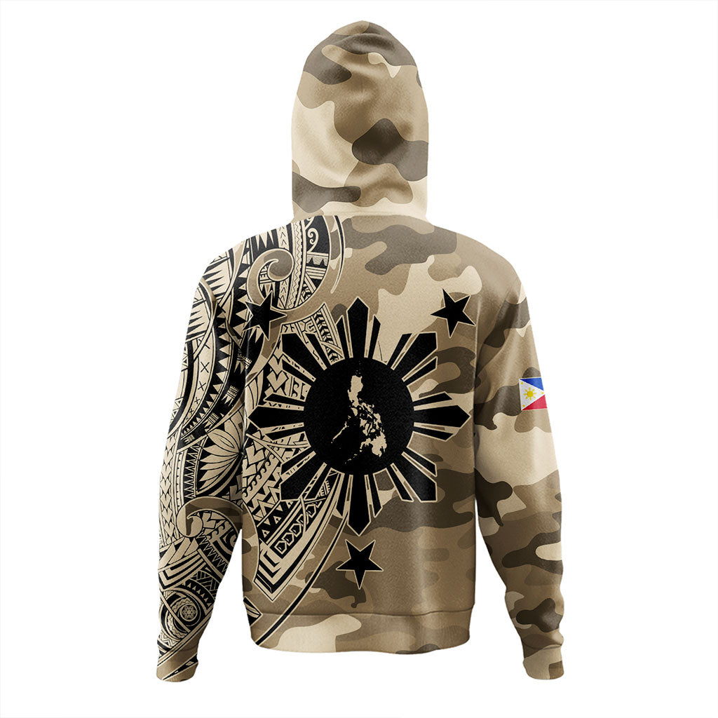 Philippines Filipinos Hoodie Tribal Tattoo With Camouflage Pattern