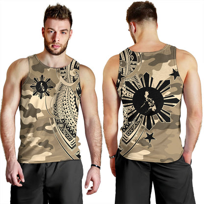 Philippines Filipinos Tank Top Tribal Tattoo With Camouflage Pattern