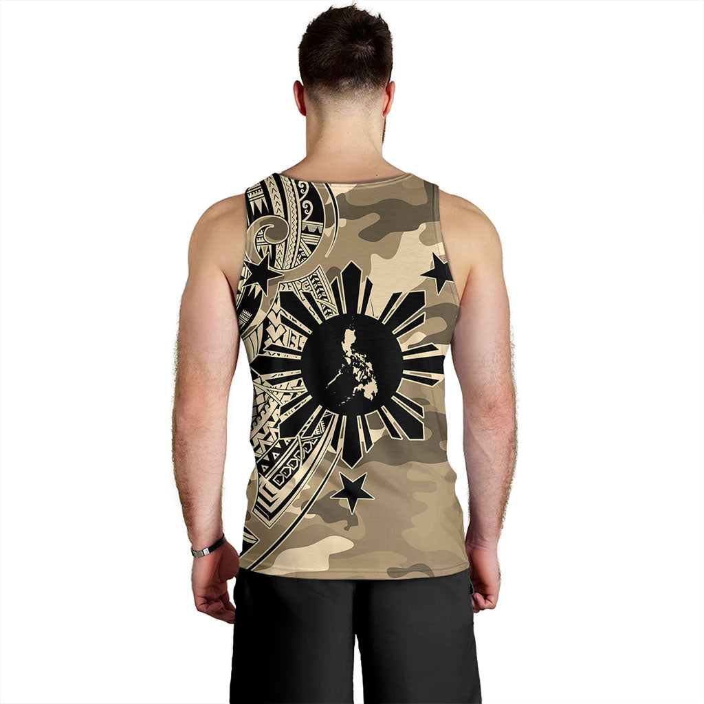 Philippines Filipinos Tank Top Tribal Tattoo With Camouflage Pattern
