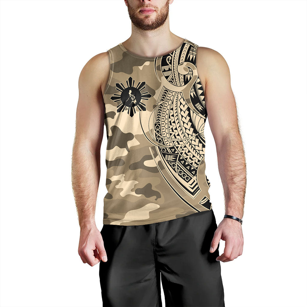Philippines Filipinos Tank Top Tribal Tattoo With Camouflage Pattern