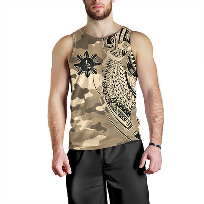 Philippines Filipinos Tank Top Tribal Tattoo With Camouflage Pattern