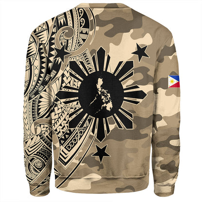 Philippines Filipinos Sweatshirt Tribal Tattoo With Camouflage Pattern