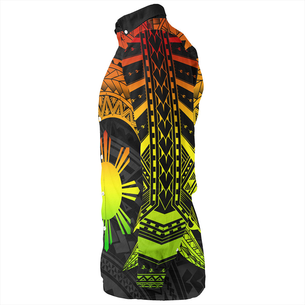 Philippines Filipinos Long Sleeve Shirt Sun Tribal Polynesia Reggae