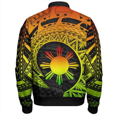 Philippines Filipinos Bomber Jacket Sun Tribal Polynesia Reggae