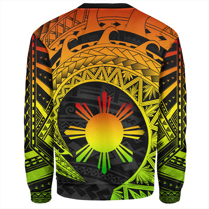 Philippines Filipinos Sweatshirt Sun Tribal Polynesia Reggae