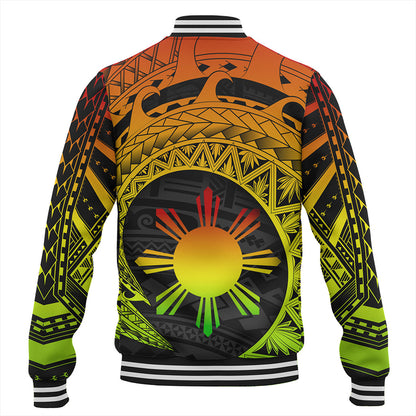 Philippines Filipinos Baseball Jacket Sun Tribal Polynesia Reggae