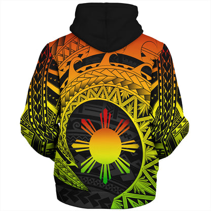 Philippines Filipinos Sherpa Hoodie Sun Tribal Polynesia Reggae