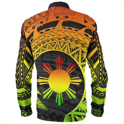 Philippines Filipinos Long Sleeve Shirt Sun Tribal Polynesia Reggae