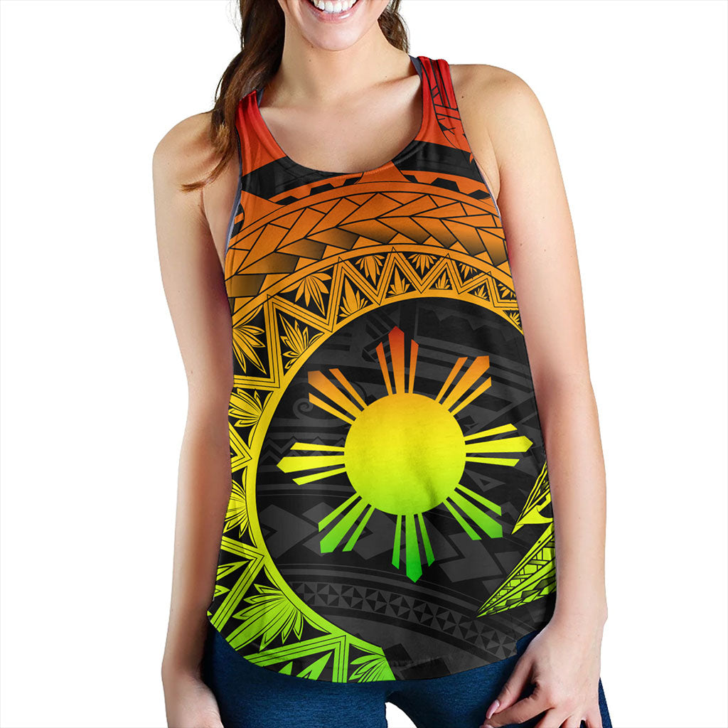 Philippines Filipinos Women Tank Sun Tribal Polynesia Reggae
