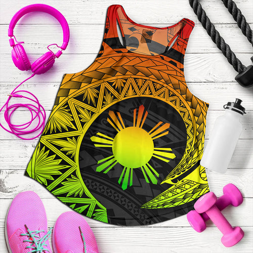 Philippines Filipinos Women Tank Sun Tribal Polynesia Reggae