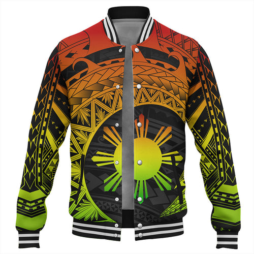 Philippines Filipinos Baseball Jacket Sun Tribal Polynesia Reggae