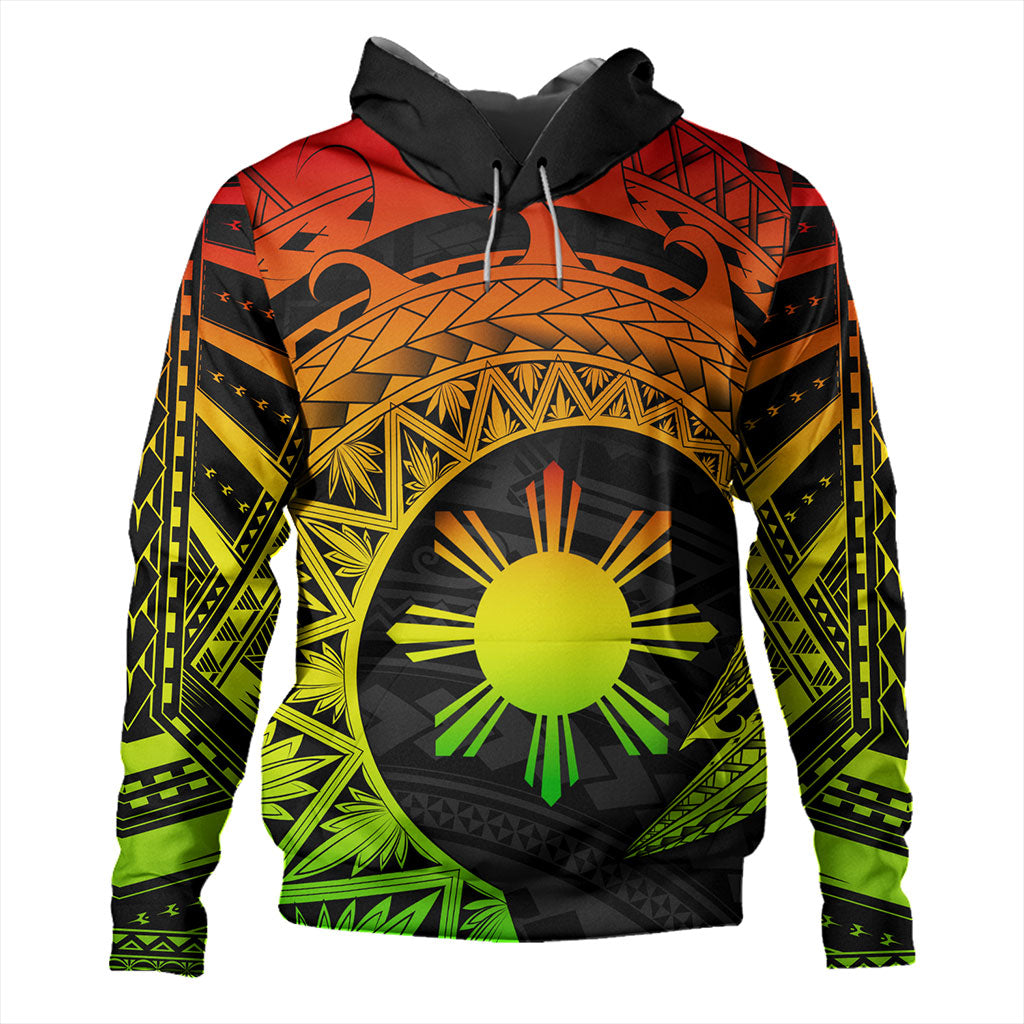 Philippines Filipinos Hoodie Sun Tribal Polynesia Reggae